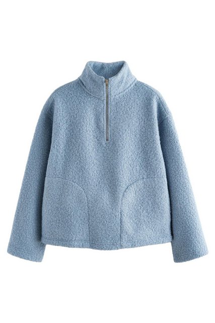 Next Fleecepullover Sweat-Oberteil aus Teddyfellfleece mit RV-Kragen (1-tlg günstig online kaufen