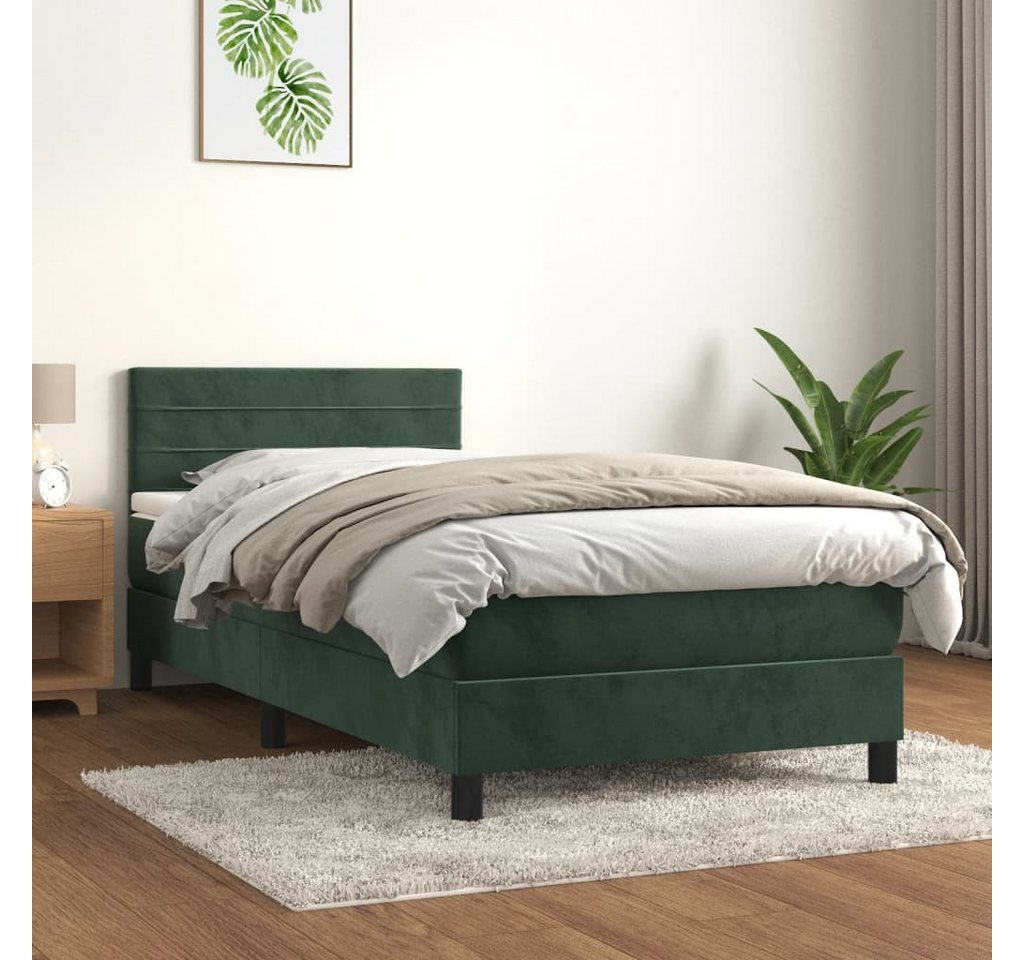 vidaXL Boxspringbett Bett Boxspringbett mit Matratze Samt (90 x 190 cm, Grü günstig online kaufen