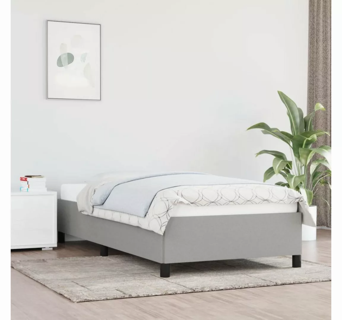 furnicato Bett Bettgestell Hellgrau 100x200 cm Stoff günstig online kaufen