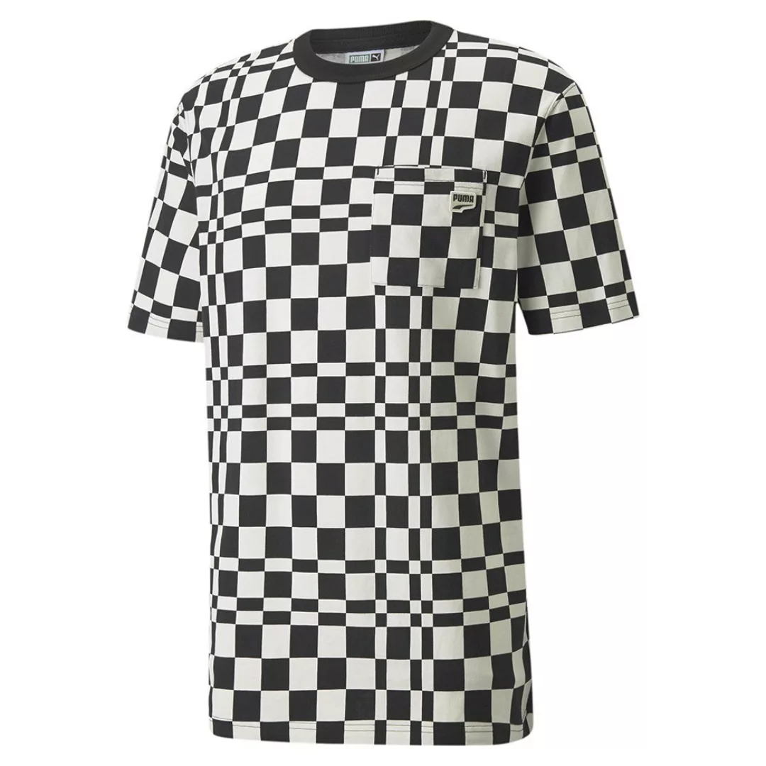 Puma Select Downtown Check Aop Kurzärmeliges T-shirt S Puma Black günstig online kaufen