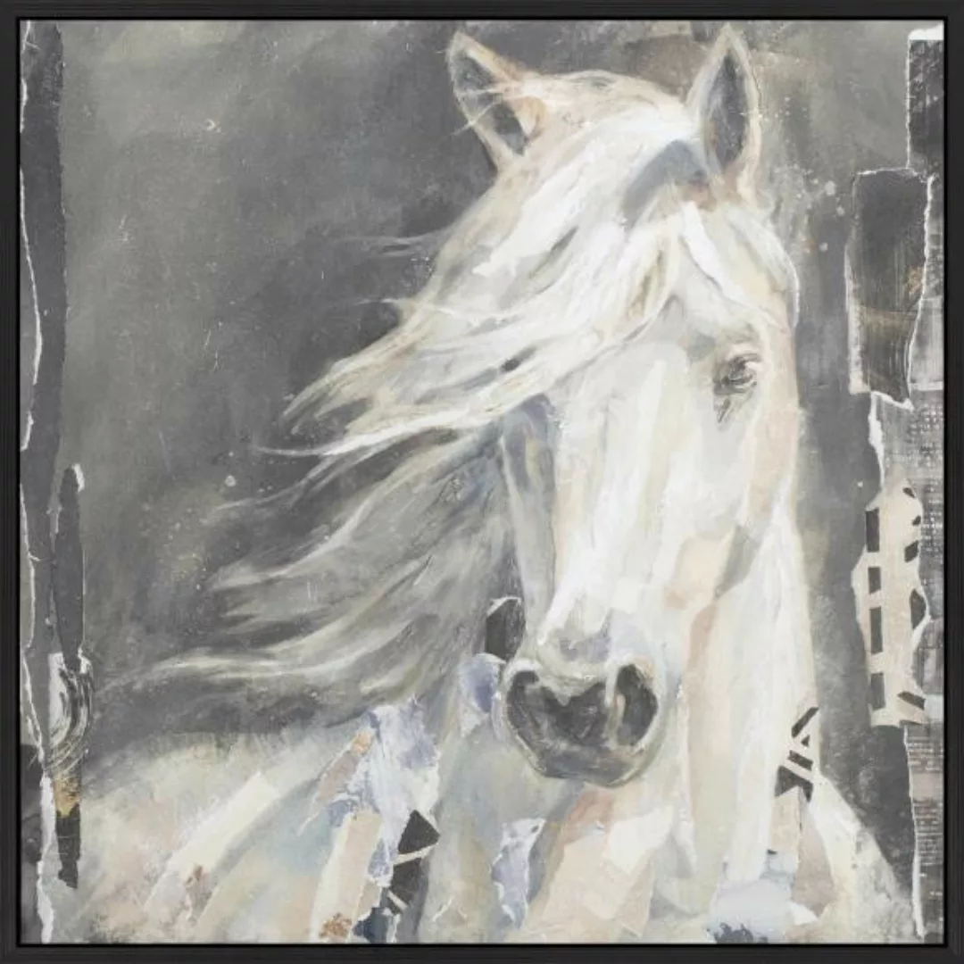Wandbild 80x80 cm HORSE Schwarz / Weiß günstig online kaufen