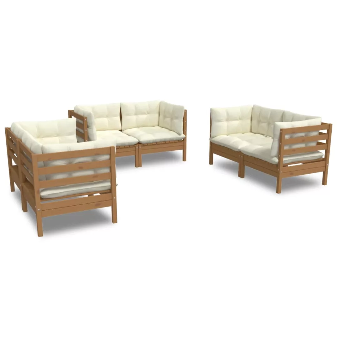 6-tlg. Garten-lounge-set Mit Kissen Massivholz Kiefer günstig online kaufen