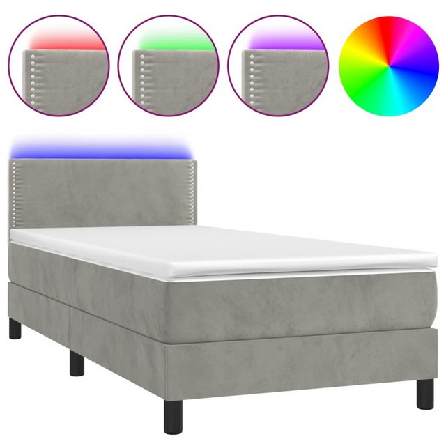 vidaXL Boxspringbett Bett Boxspringbett mit Matratze & LED Samt (80 x 200 c günstig online kaufen