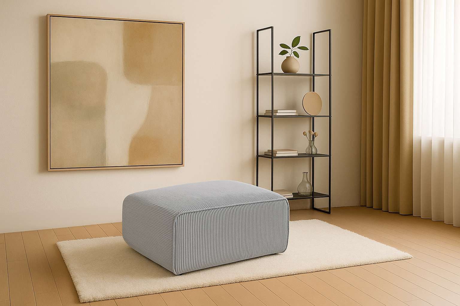 andas Polsterhocker Noord 92/66 cm, mit günstig online kaufen