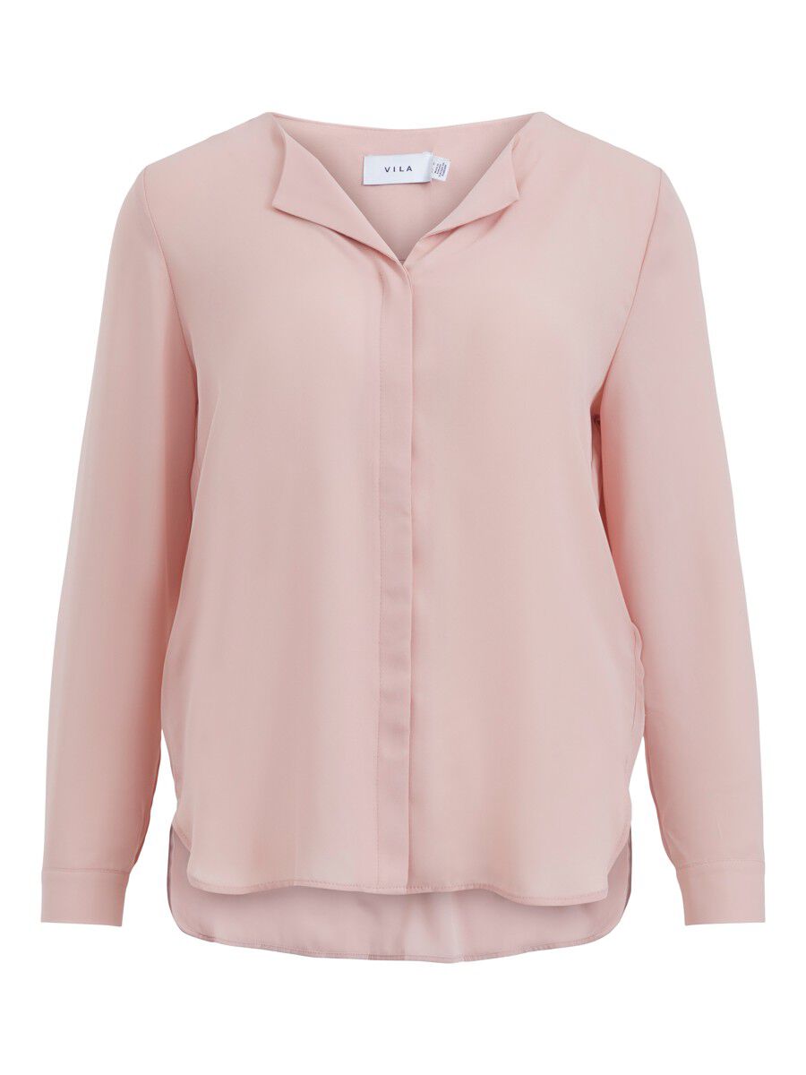 VILA Petite - V-ausschnitt- Hemd Damen Pink günstig online kaufen