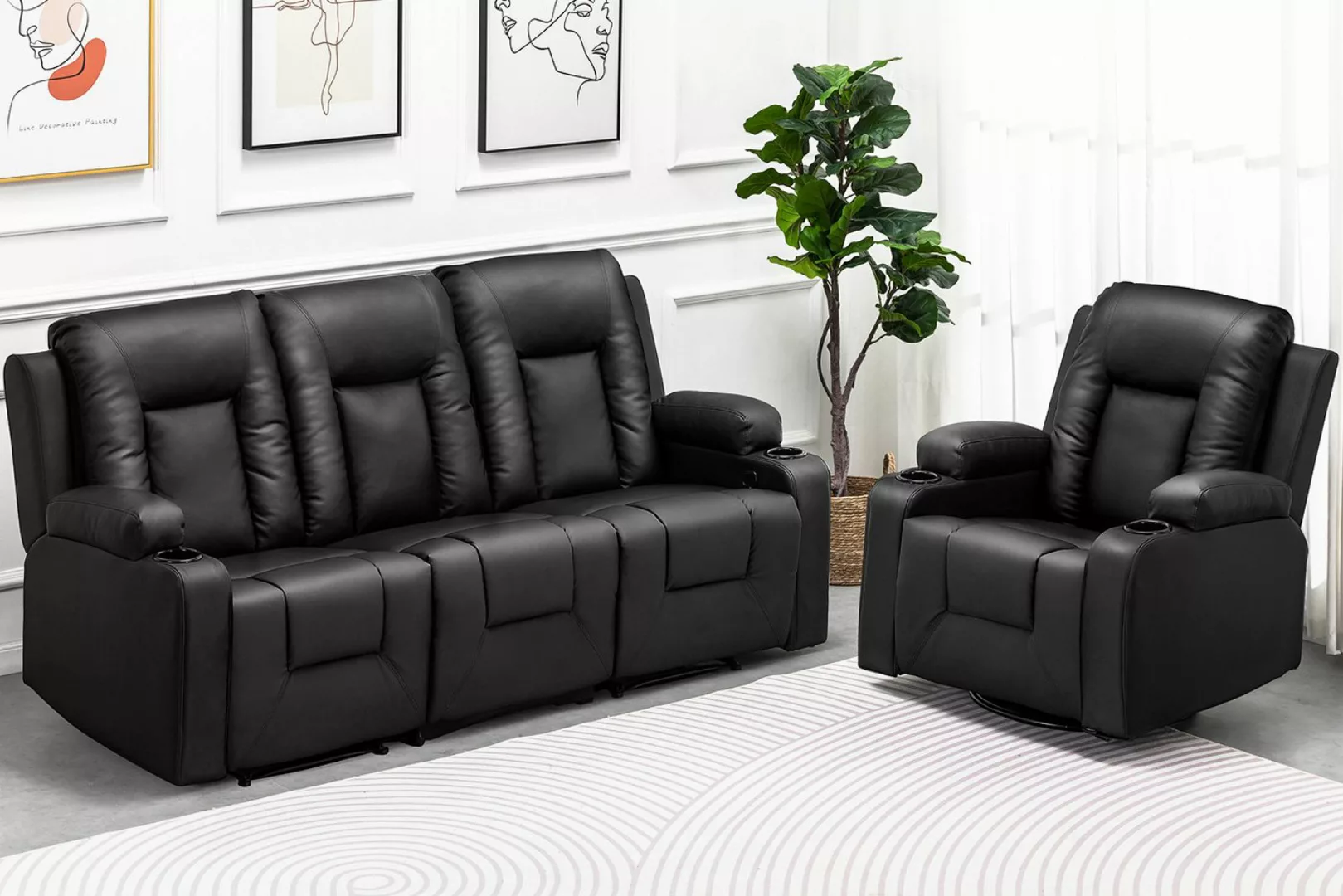 COMHOMA Sofa Relaxsessel Massagesessel Fernsehsessel mit Liegefunktion, Dic günstig online kaufen