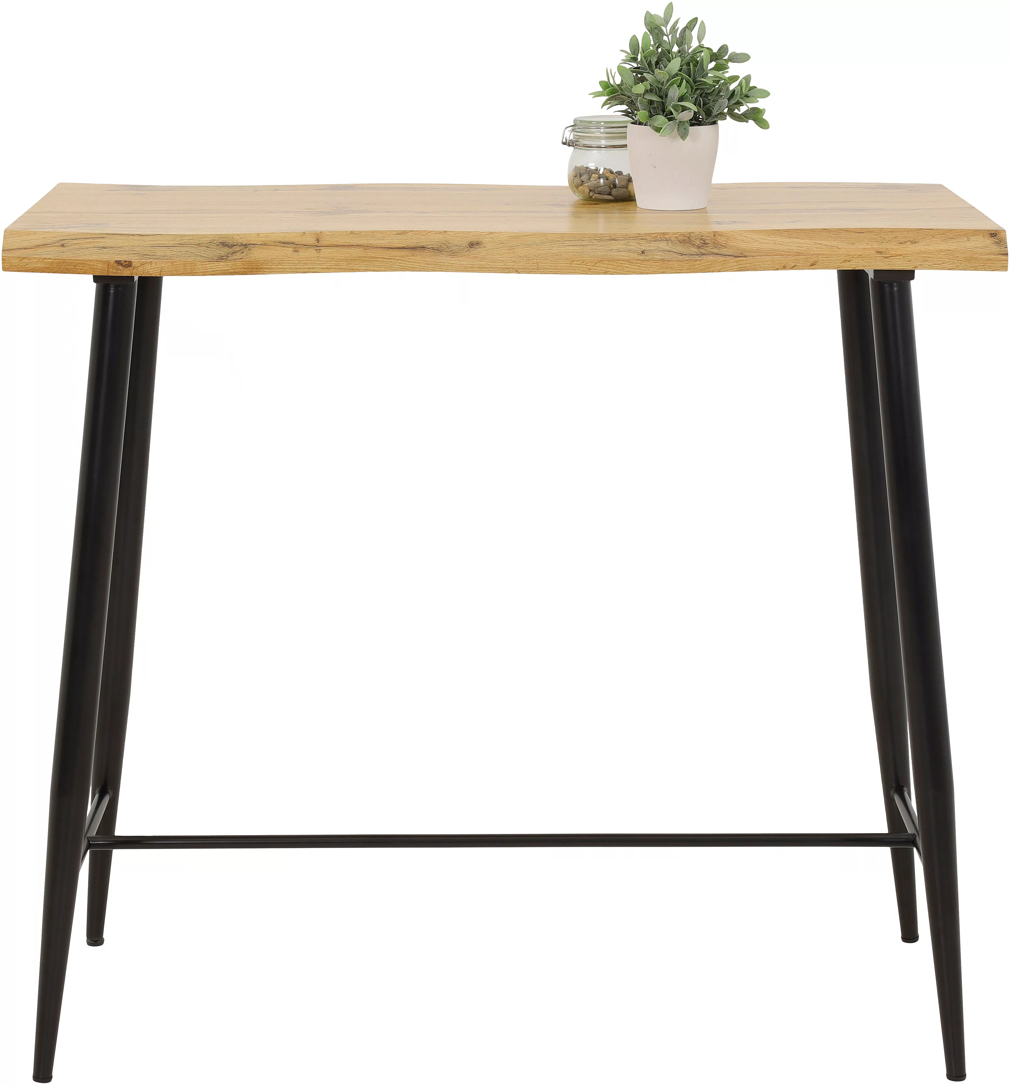 HELA Bartisch »GABI«, Baumkantentisch, 120 cm Breite, Industrial Design, Wi günstig online kaufen