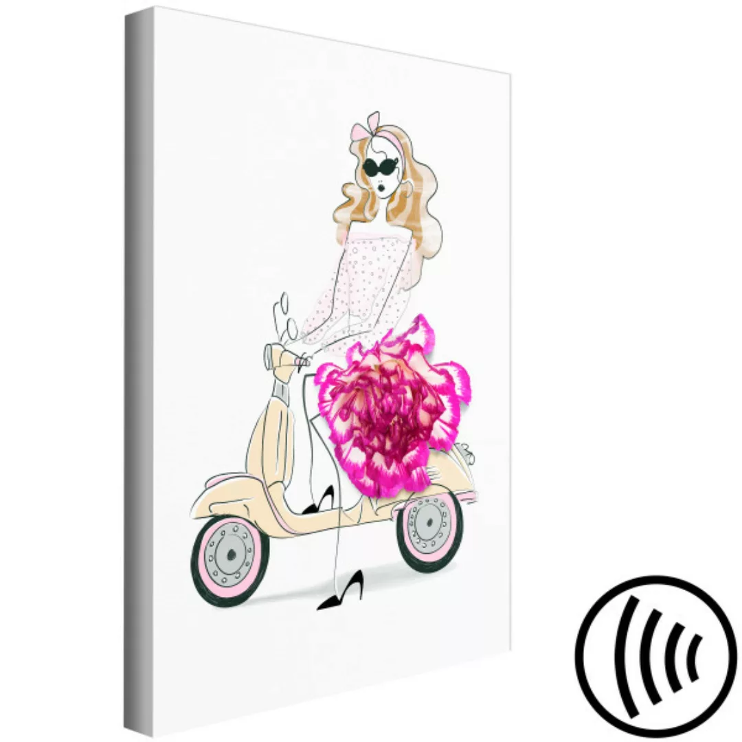 Wandbild Girl on a Scooter (1 Part) Vertical XXL günstig online kaufen