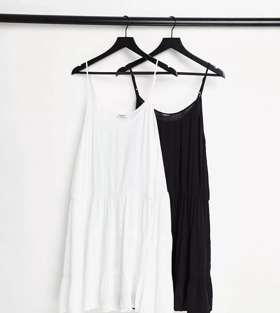 Simply Be – 2er Pack Strandkleider in Schwarz und Weiß-Mehrfarbig günstig online kaufen