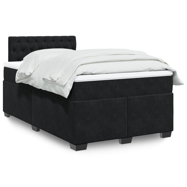 furnicato Bettgestell Boxspringbett mit Matratze Schwarz 120x200 cm Samt günstig online kaufen