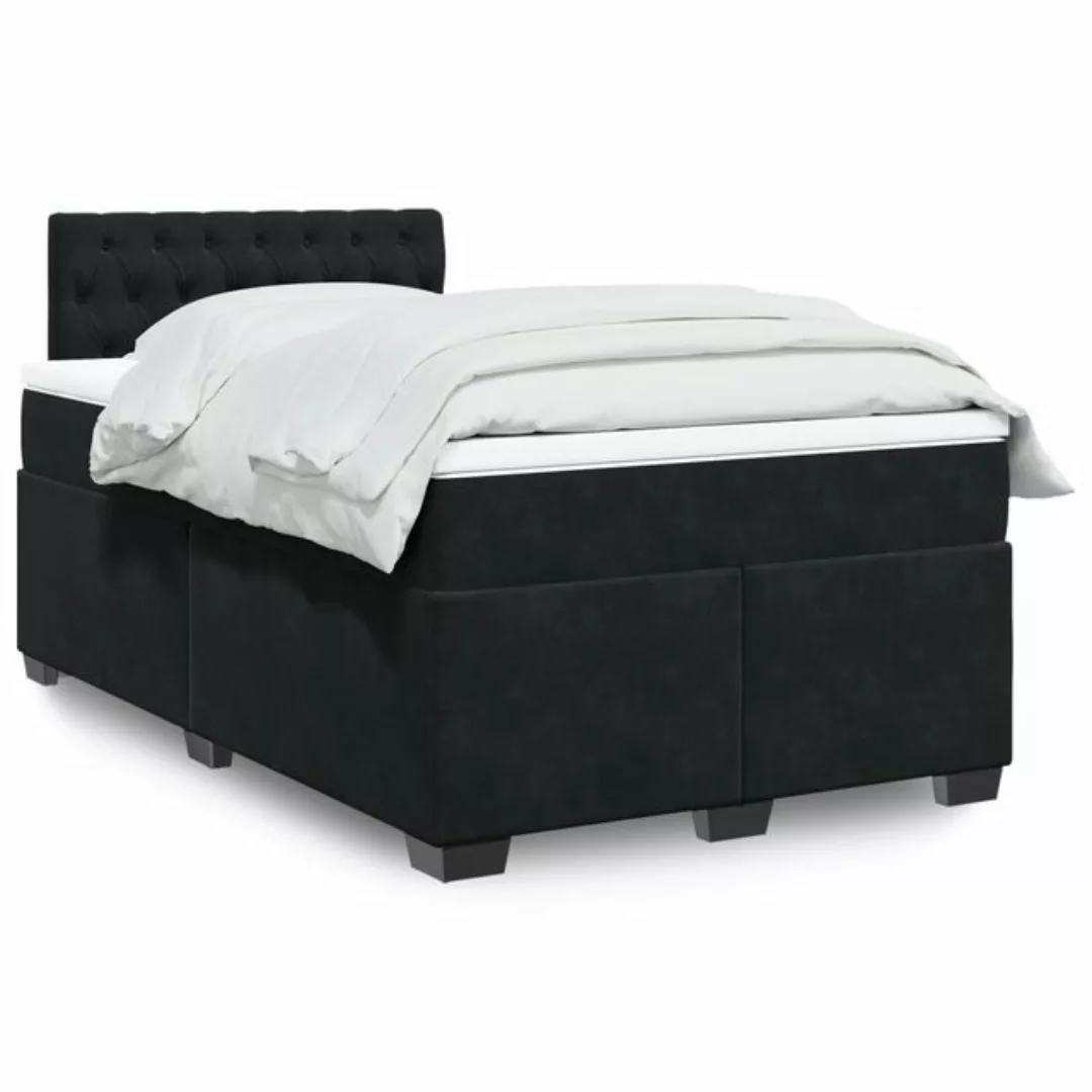 vidaXL Boxspringbett mit Matratze Schwarz 120x200 cm Samt2103050 günstig online kaufen