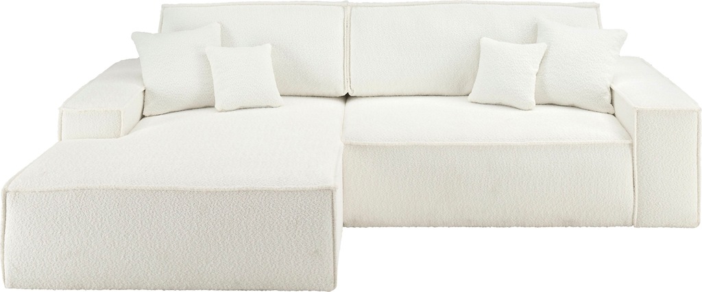 andas Ecksofa "Finnley Schlafsofa 267 cm in Bouclé, Struktur fein u. Cord, günstig online kaufen