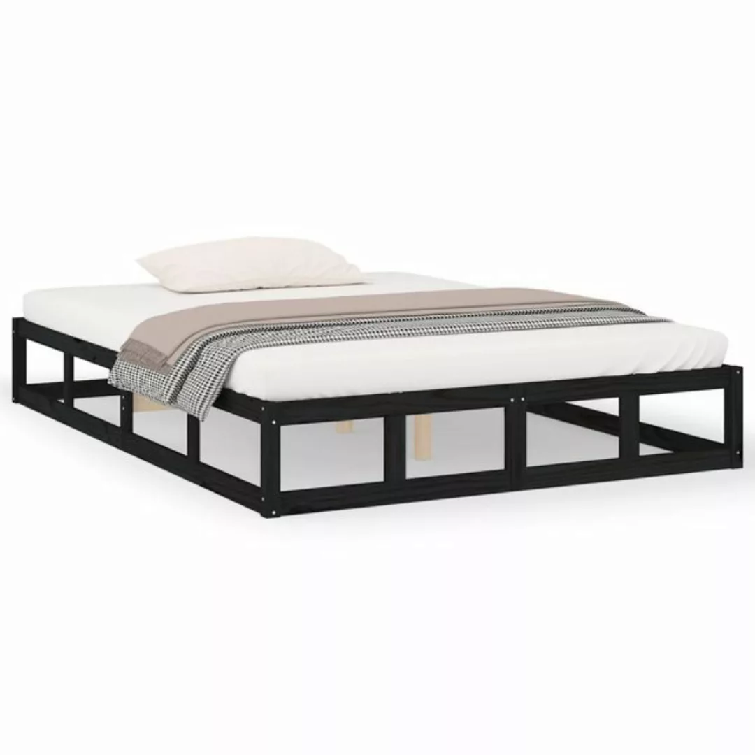 furnicato Bett Massivholzbett Schwarz 120x190 cm günstig online kaufen