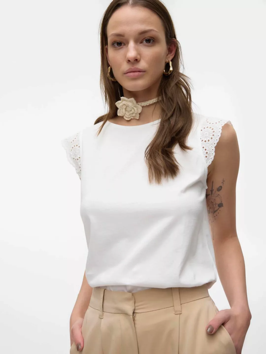 Vero Moda T-Shirt "VMEMILY SL GATHERING TOP JRS NOOS" günstig online kaufen