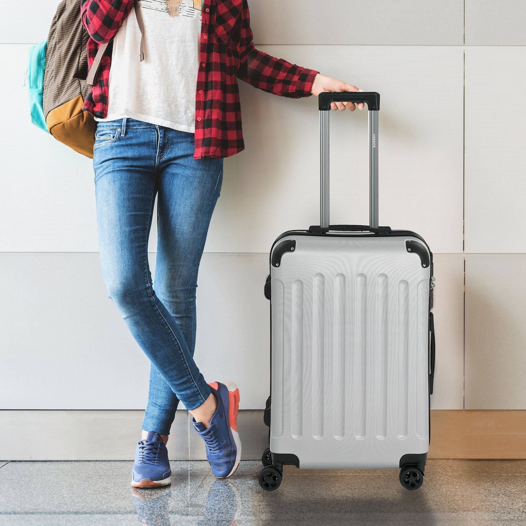 Arebos Koffer Hartschalen Koffer Trolley Reisekoffer günstig online kaufen