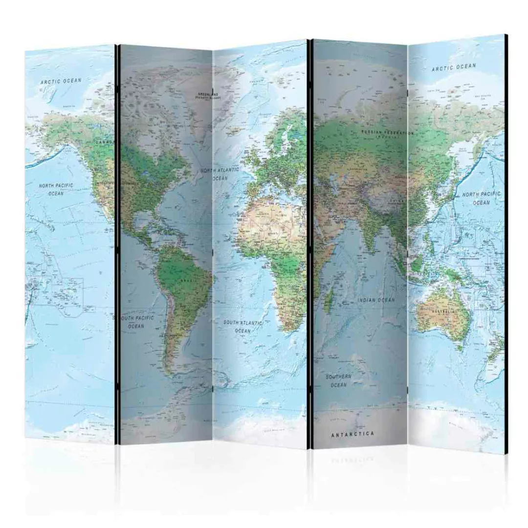 Spanischer Raumteiler mit geografischer Weltkarte 225 cm breit günstig online kaufen