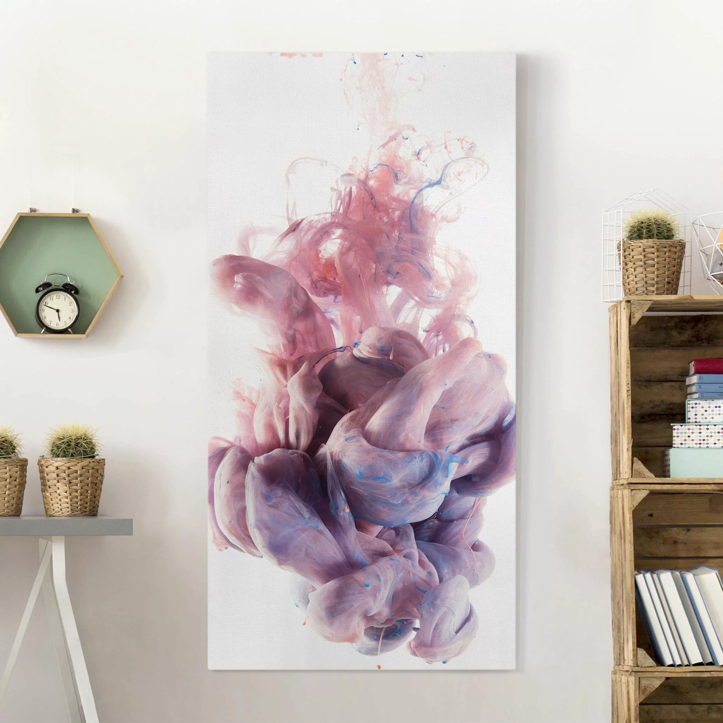 Leinwandbild Abstrakt - Hochformat Abstrakte flüssige Farbverläufe günstig online kaufen