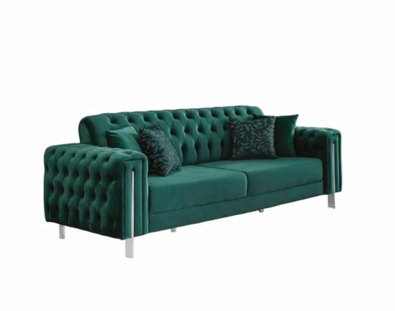 JVmoebel Chesterfield-Sofa, Grüne Chesterfield Couch Möbel Sofa Wohnzimmer günstig online kaufen