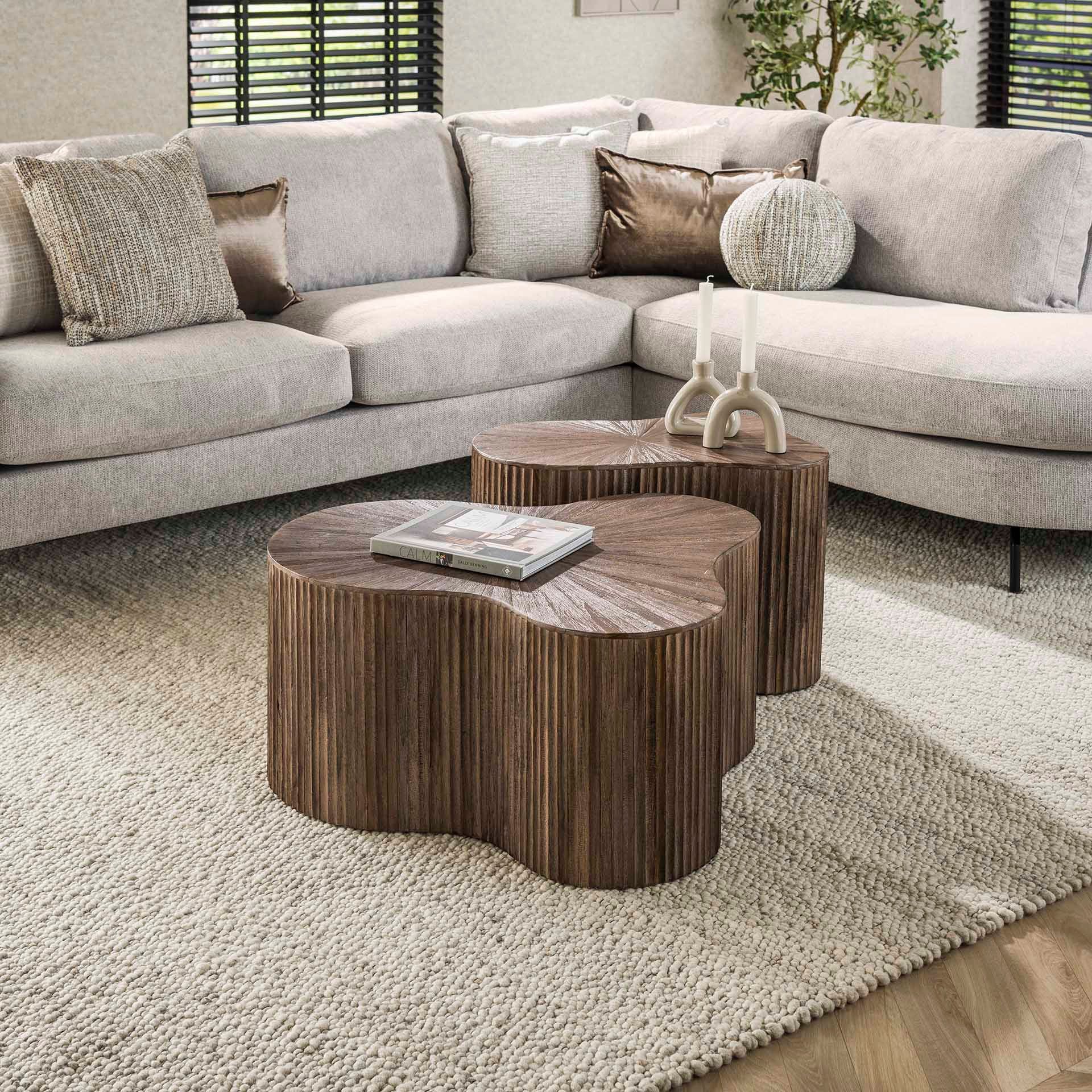 Vintagehaus Couchtisch Retro Couchtisch 2er Set günstig online kaufen