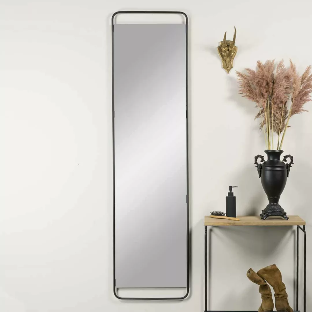 Hoher Wandspiegel in Schwarz Metall 175 cm hoch günstig online kaufen