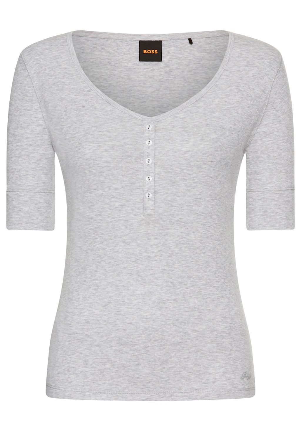 BOSS ORANGE Henleyshirt "Espen Premium Damenmode", mit Knopfleiste am V-Aus günstig online kaufen