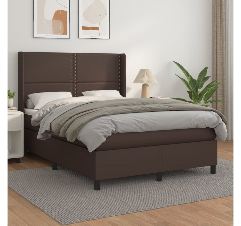 vidaXL Boxspringbett Bett Boxspringbett Kunstleder komplett mit Matratze & günstig online kaufen