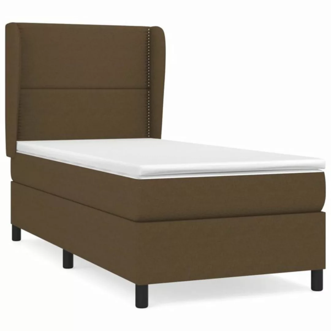 vidaXL Boxspringbett mit Matratze Dunkelbraun 90x190 cm Stoff1372458 günstig online kaufen