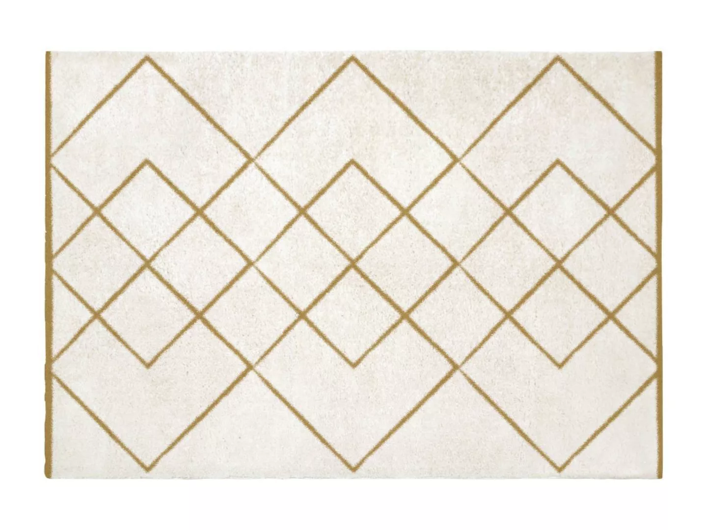 Hochflorteppich Berber - 200 x 290 cm - Weiß & Goldfarben - PRYSMI günstig online kaufen
