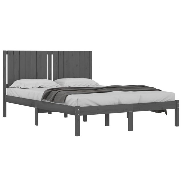 vidaXL Bett Massivholzbett Grau 150x200 cm günstig online kaufen