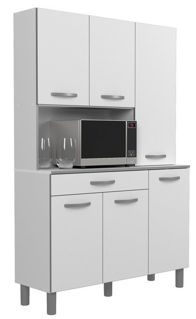 Parisot Küchenbuffet Spring (Buffetschrank 120 x 180 cm, weiß) 6-türig, mit günstig online kaufen