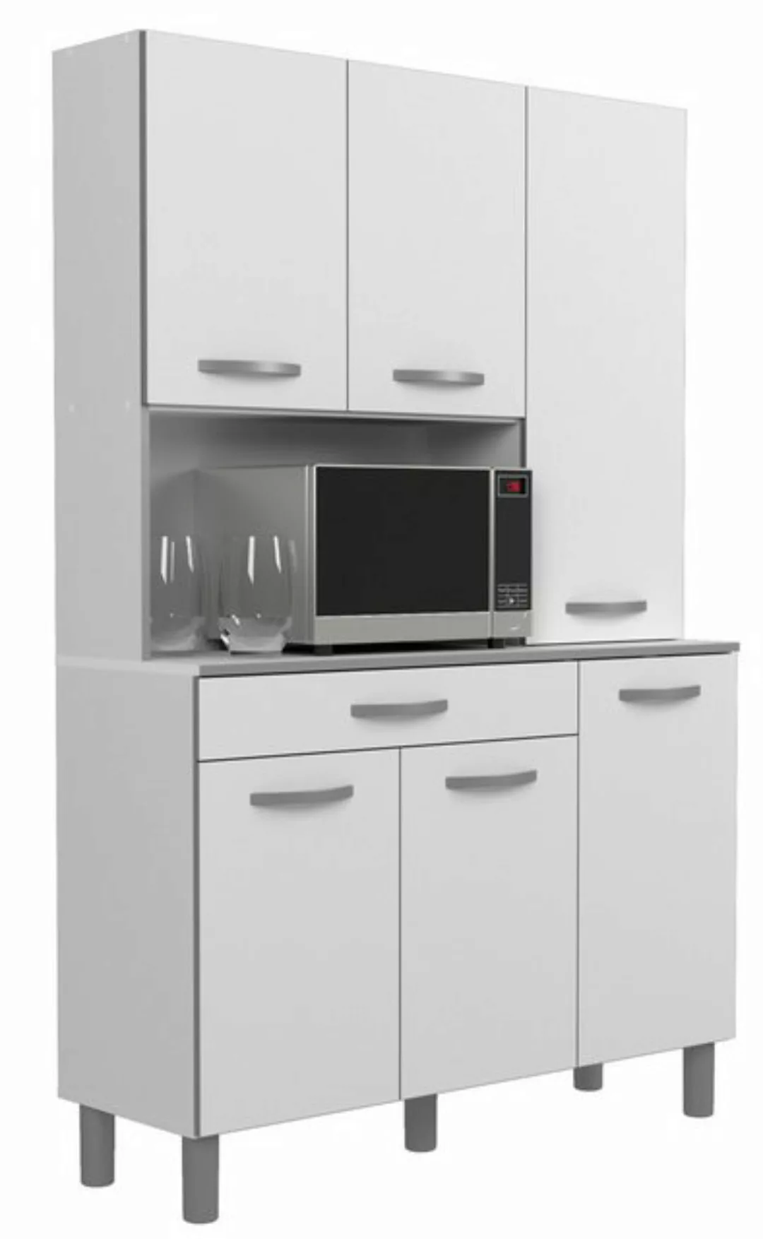 Parisot Küchenbuffet Spring (Buffetschrank 120 x 180 cm, weiß) 6-türig, mit günstig online kaufen