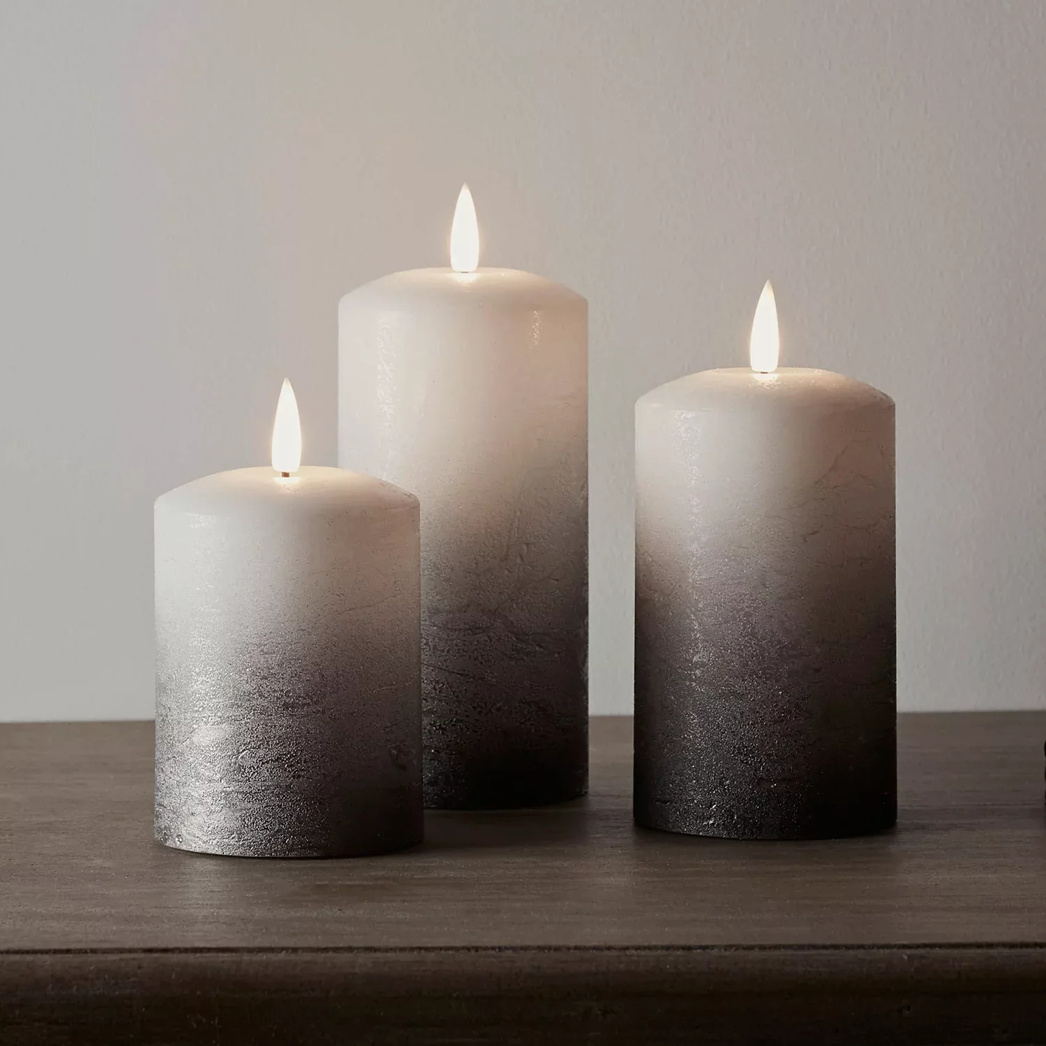 TruGlow® LED Kerzen Trio grau ombré günstig online kaufen