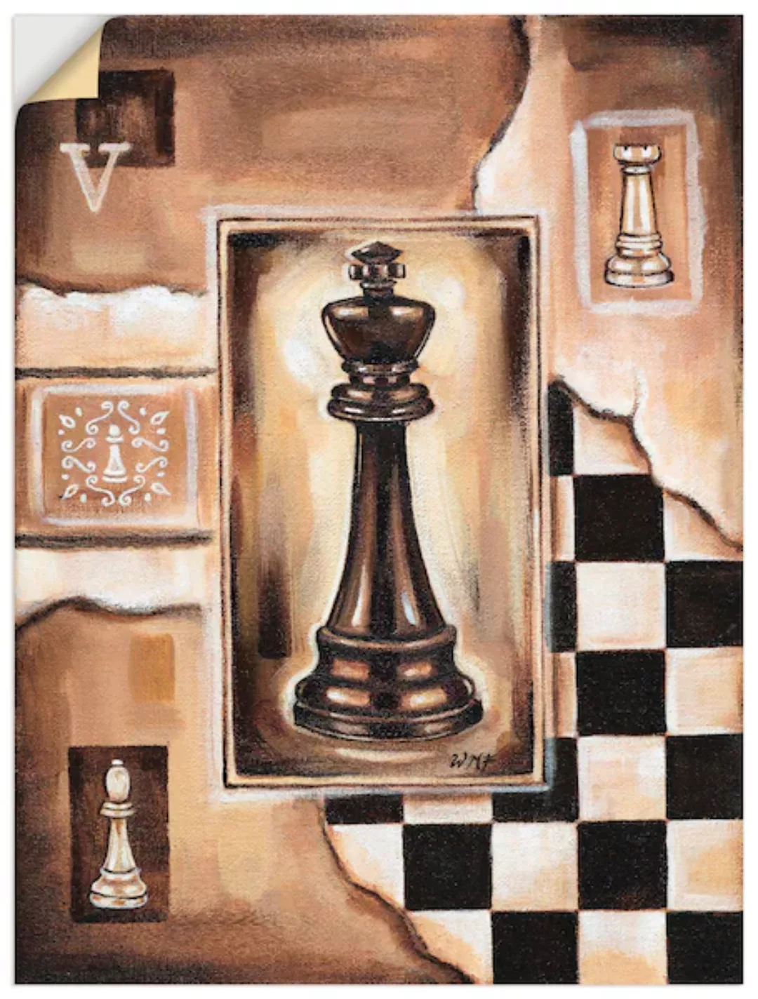 Artland Wandbild "Schach König", Schach, (1 St.), als Poster, Wandaufkleber günstig online kaufen