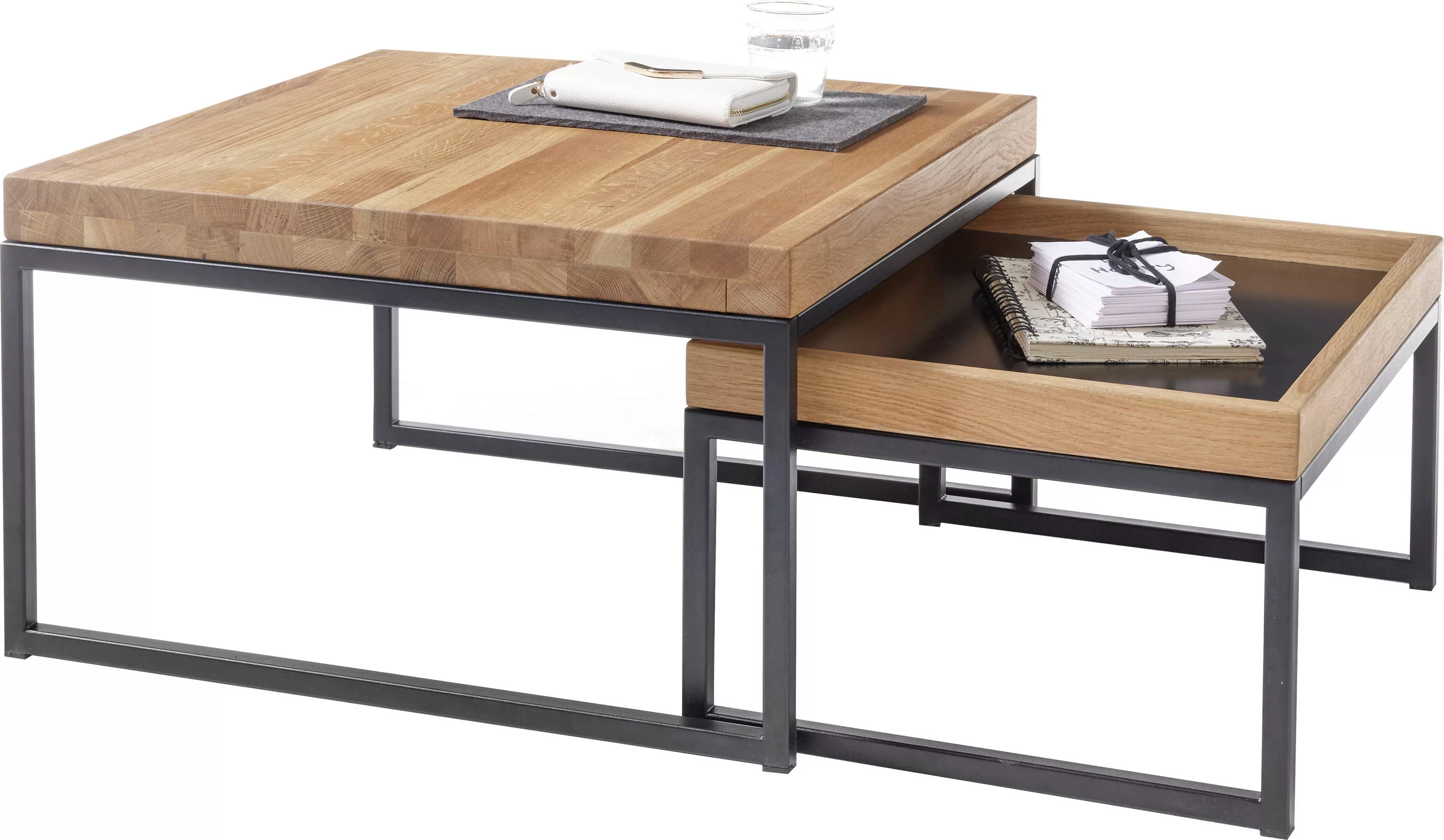MCA furniture Couchtisch "Lubao", 2-er Set Wohnzimmertisch in Massivholz As günstig online kaufen