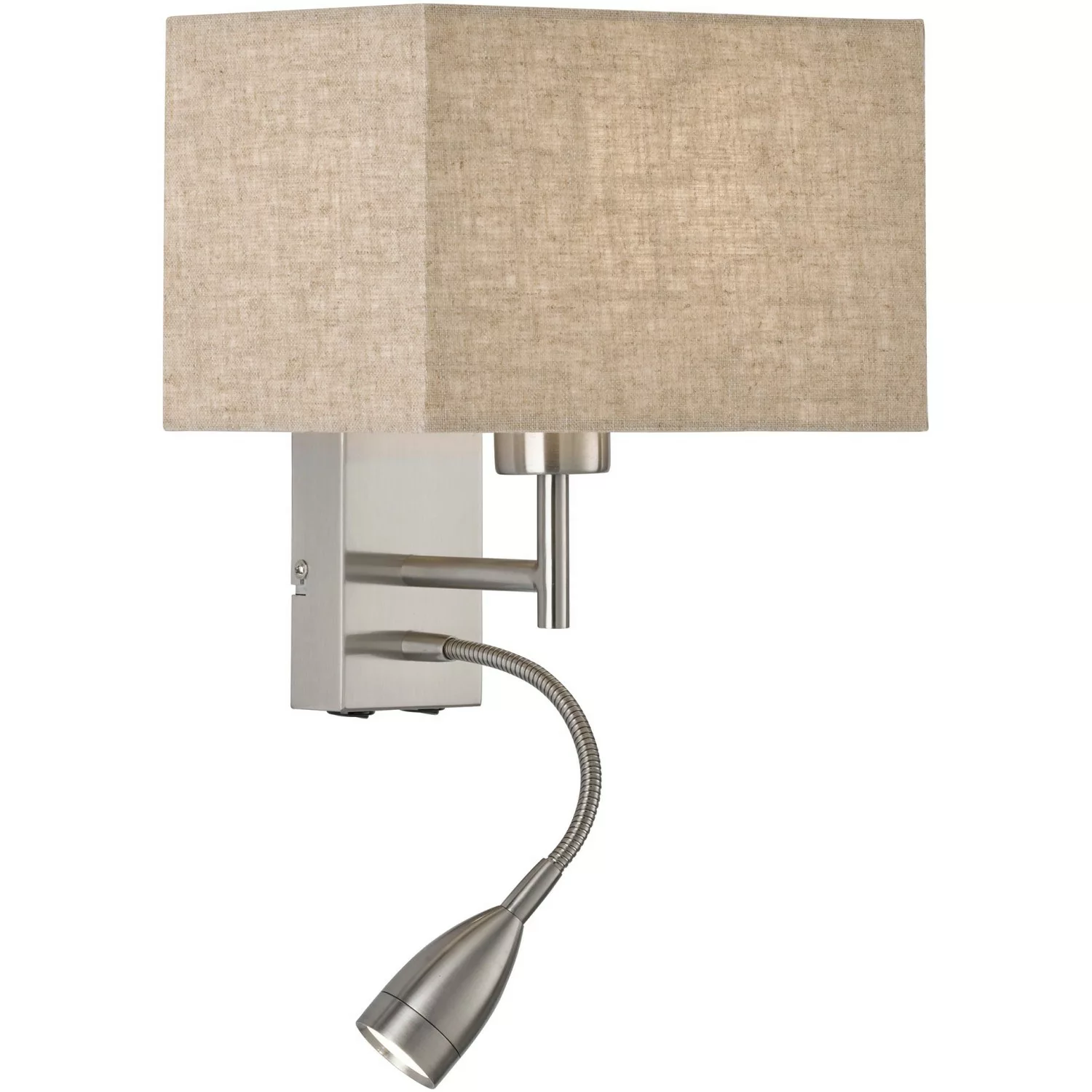 Fischer & Honsel Wandleuchte Dream 2-flammig Nickelfarben/Sand Leinen günstig online kaufen