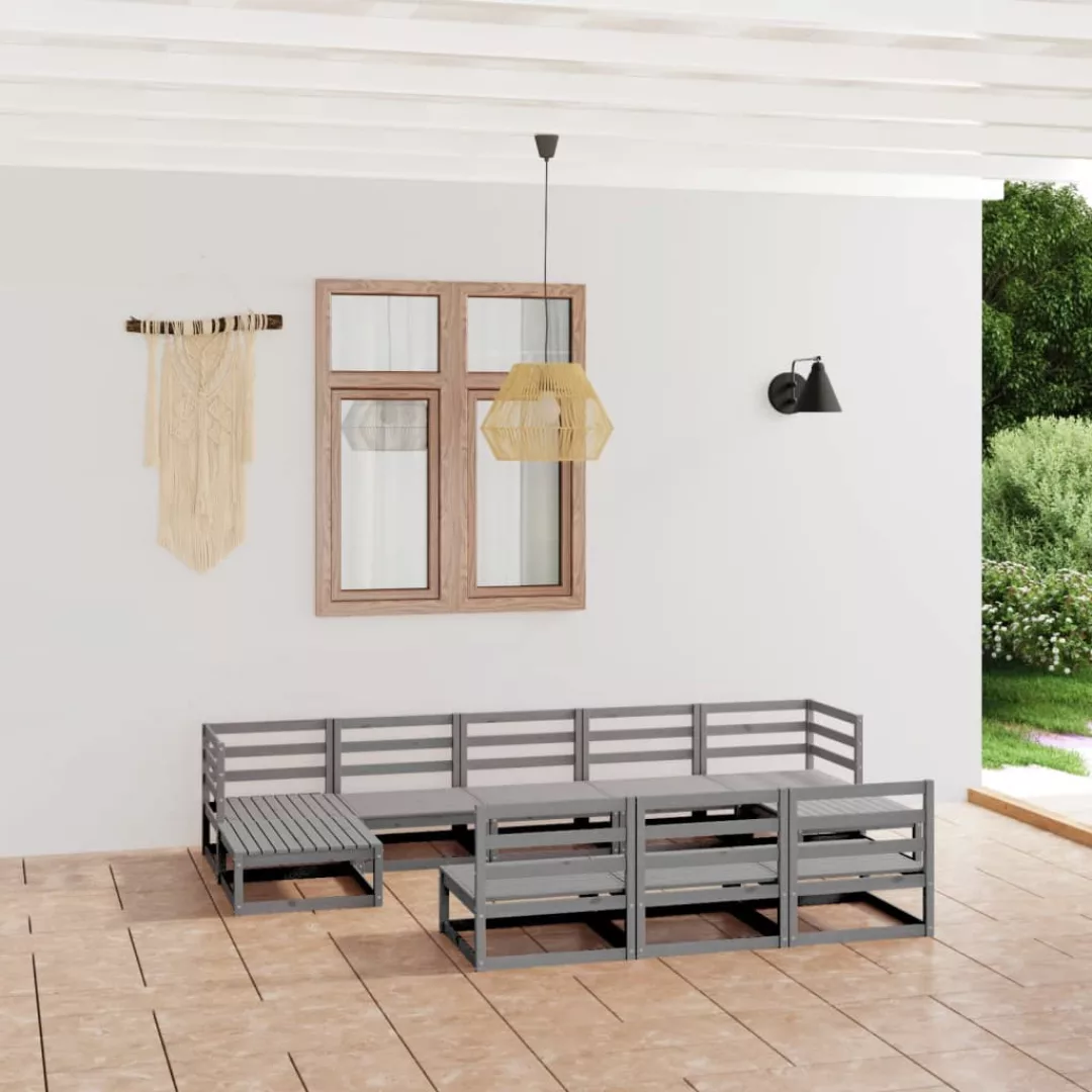 10-tlg. Garten-lounge-set Kiefer Massivholz günstig online kaufen