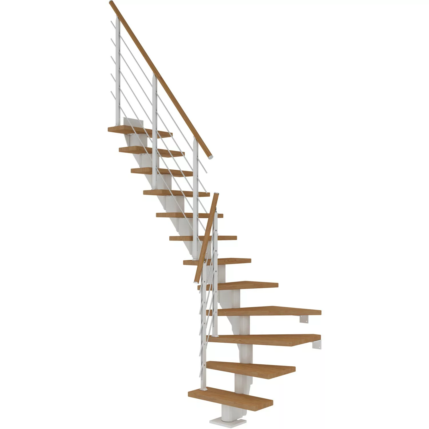 Dolle Mittelholmtreppe Frankfurt Eiche GH bis 301 cm 1/4 Gewendelt 65 cm FS günstig online kaufen