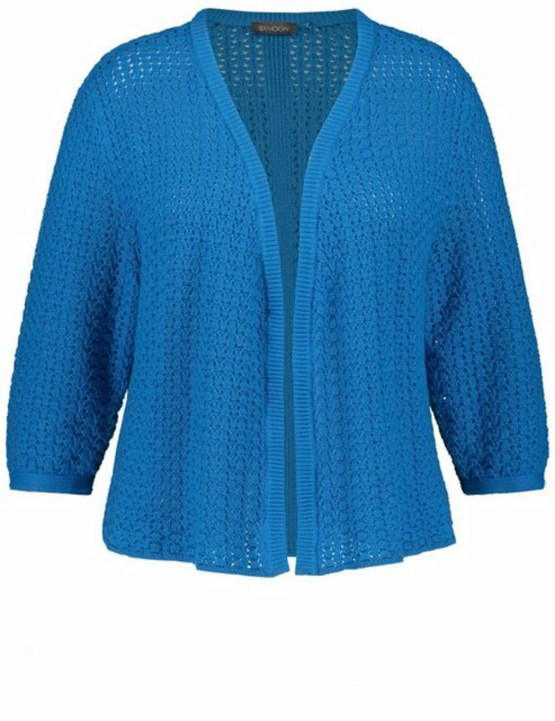 Samoon Cardigan 3/4 Arm Strickjacke aus Lochstrick günstig online kaufen