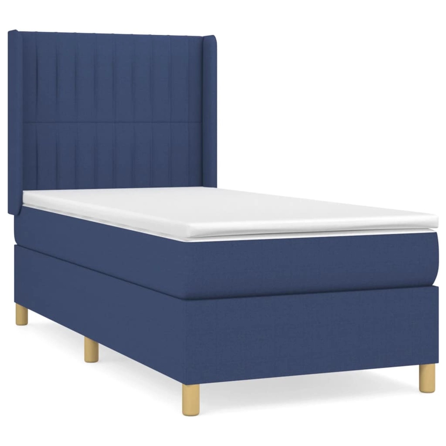 vidaXL Boxspringbett mit Matratze Blau 90x200 cm Stoff1350250 günstig online kaufen