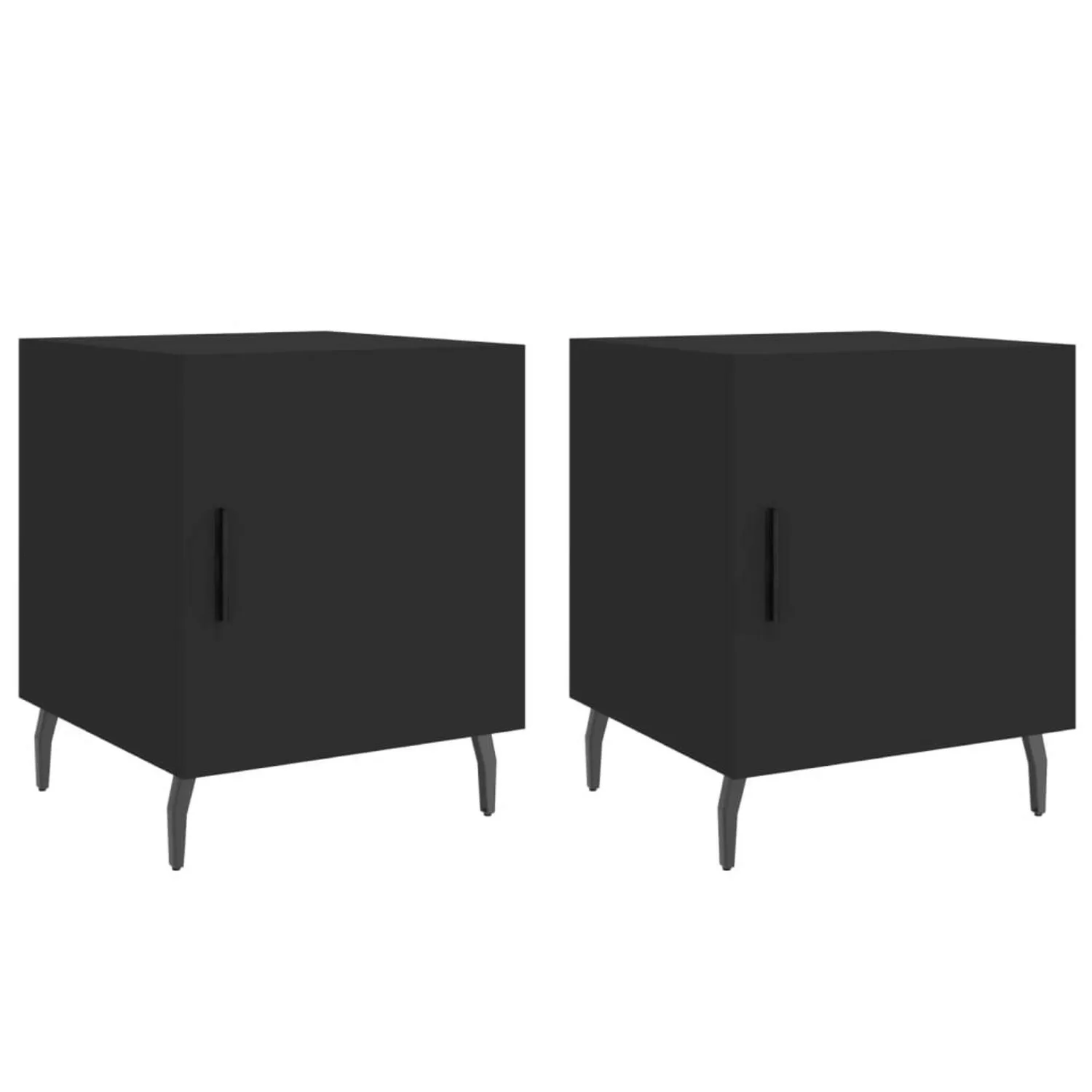 vidaXL Nachttische 2 Stk Schwarz 40x40x50 cm Holzwerkstoff Modell 2 günstig online kaufen