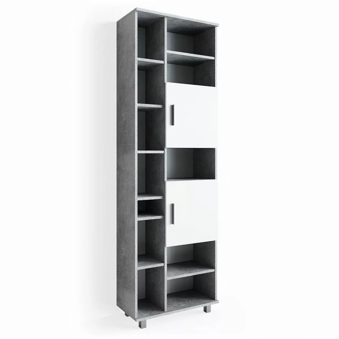 Vicco Hochschrank Ilias, Beton/Weiß, 60 x günstig online kaufen