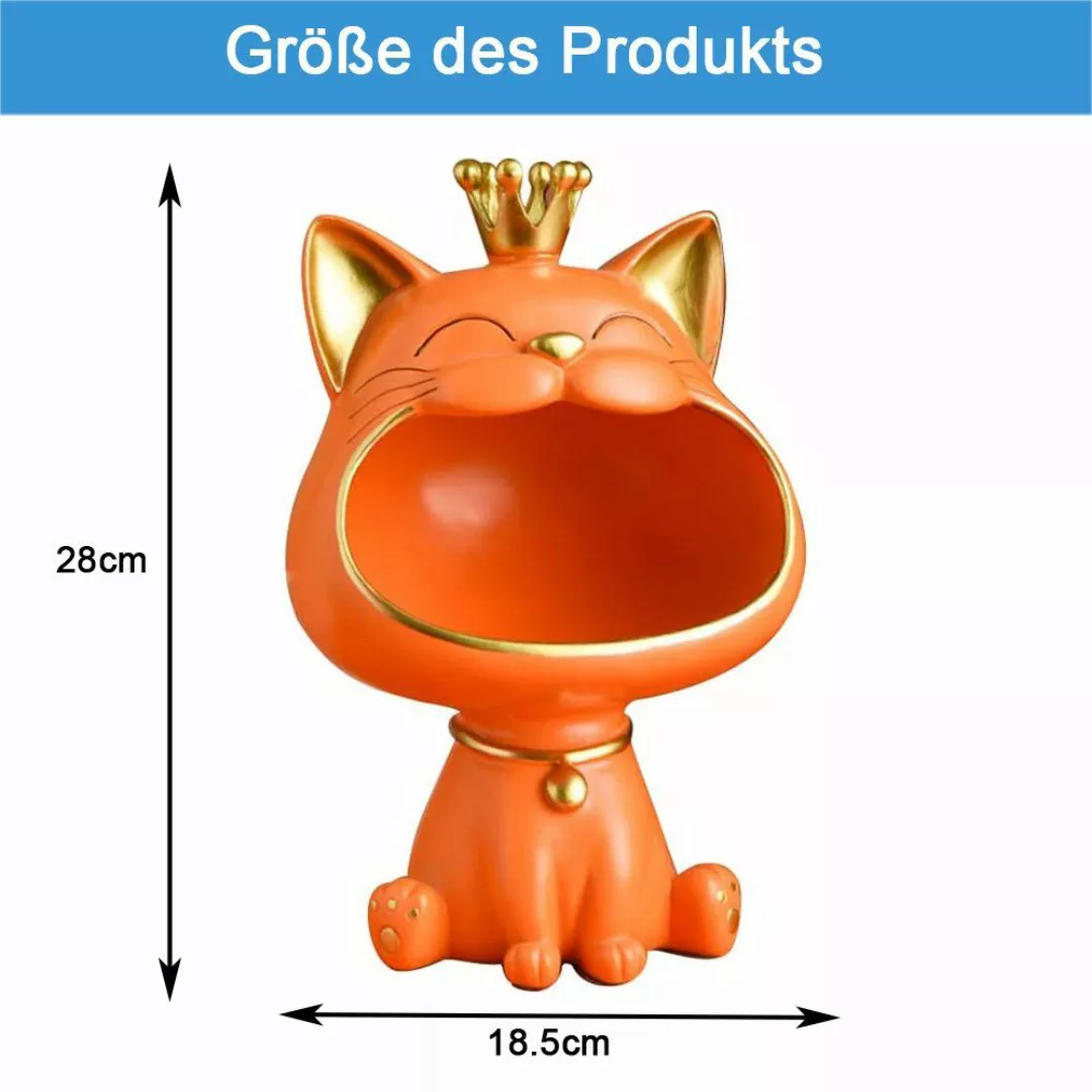 zggzerg Dekoschale Lachende Katze Figuren Statue, günstig online kaufen