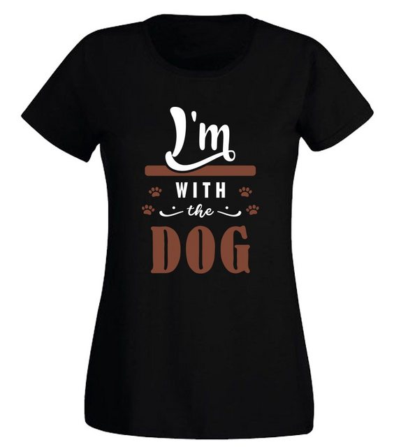 G-graphics T-Shirt Damen T-Shirt - I´m with the Dog Slim-fit, mit Frontprin günstig online kaufen