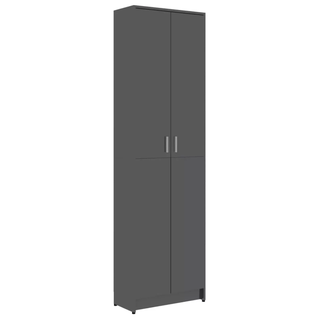 Garderobenschrank Hochglanz-grau 55x25x189 Cm Spanplatte günstig online kaufen