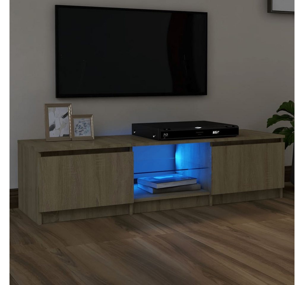 vidaXL TV-Schrank TV-Schrank mit LED Leuchten Sonoma Eiche 140x40x35,5 cm L günstig online kaufen