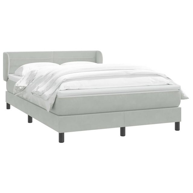 vidaXL Bett Boxspringbett mit Matratze Hellgrau 140x210 cm Samt günstig online kaufen