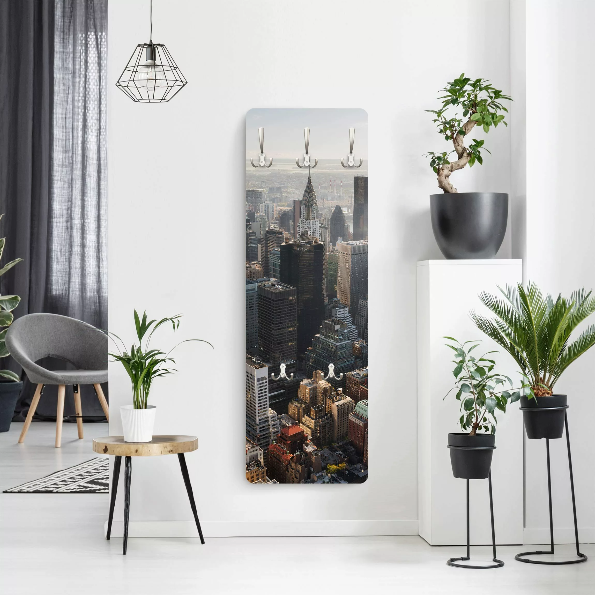 Wandgarderobe Holzpaneel Architektur & Skyline Vom Empire State Building Up günstig online kaufen