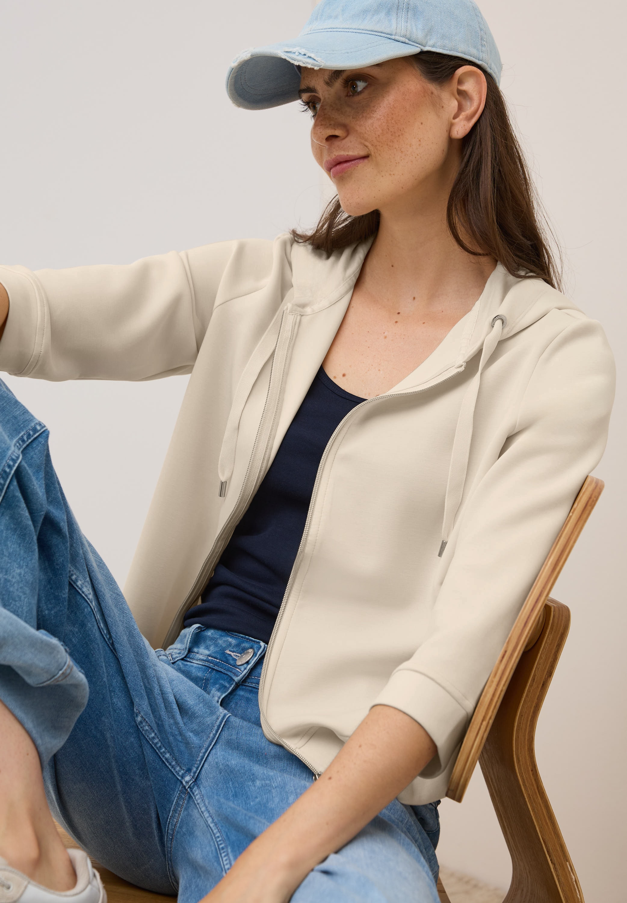 Cecil Kapuzensweatjacke, 3/4-Arm günstig online kaufen