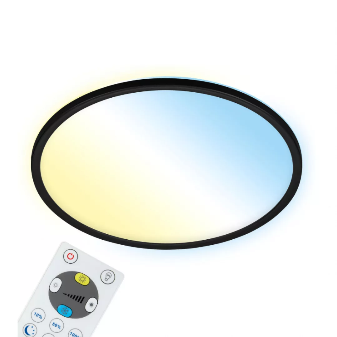LED-Deckenlampe Slim S dimmbar CCT schwarz Ø 29 cm günstig online kaufen