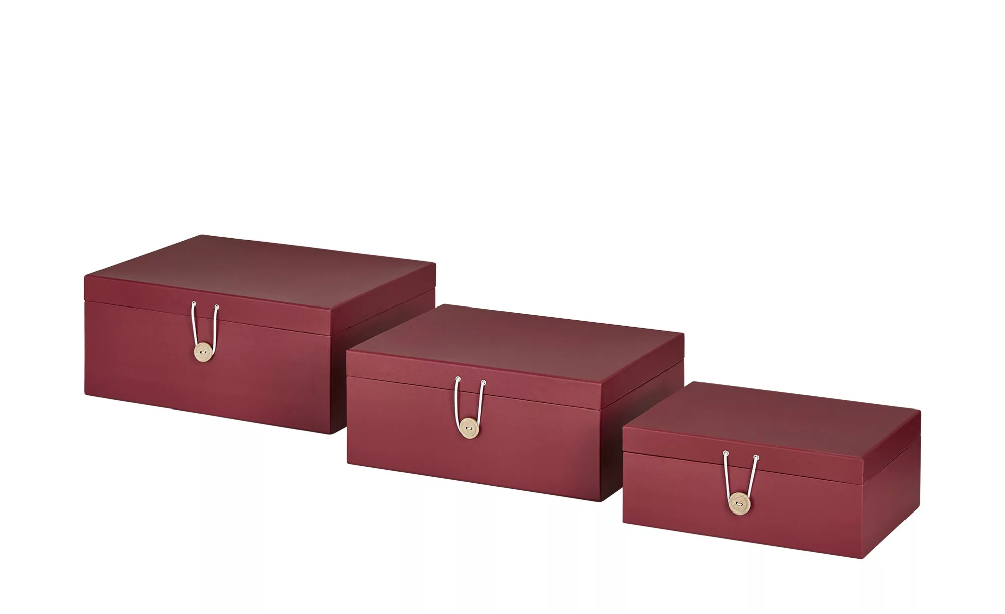 Aufbewahrungsboxen, 3er-Set - rot - Papier - 33,2 cm - 14,8 cm - 25,2 cm - günstig online kaufen